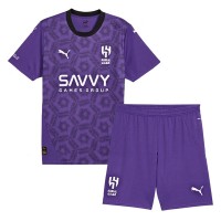 Camisa de Futebol Al-Hilal Equipamento Alternativo Infantil 2024-25 Manga Curta (+ Calças curtas)